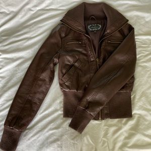 Ambiance Brown Leather Jacket